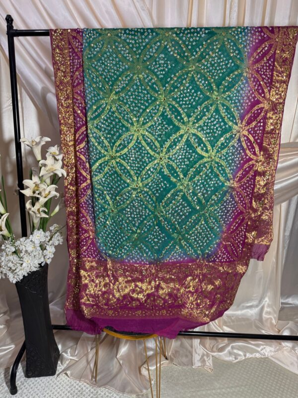 Pure Banarsi Chiffon Bandhni Kamdani Dupatta Article 01 - Image 3