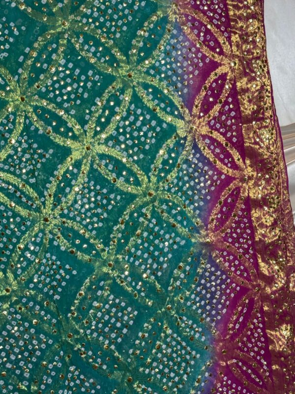 Pure Banarsi Chiffon Bandhni Kamdani Dupatta Article 01 - Image 2