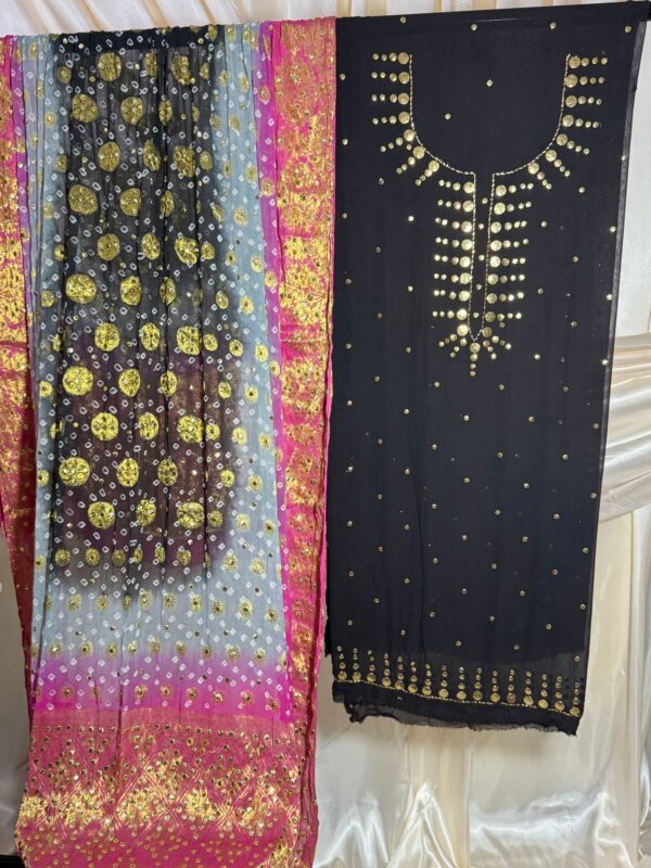 Pure Banarsi Chiffon Bandhni Kamdani Dupatta Article 02 - Image 4