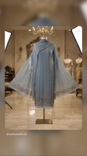 Pure chiffon mukaish work suit